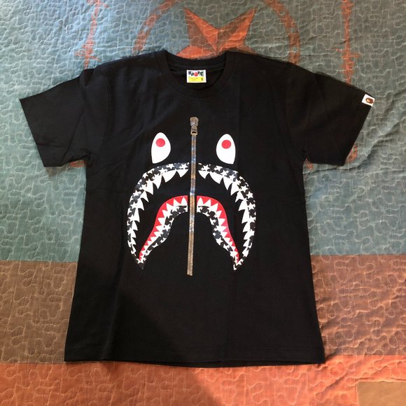 Bape Other - BAPE Sta Pattern Shark Tee Black